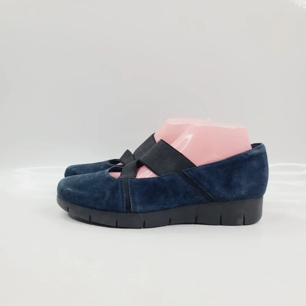 Clark Women's Royal Blue Daelyn Villa‎ Suede Wedge Mary Jane Shoes Size 10